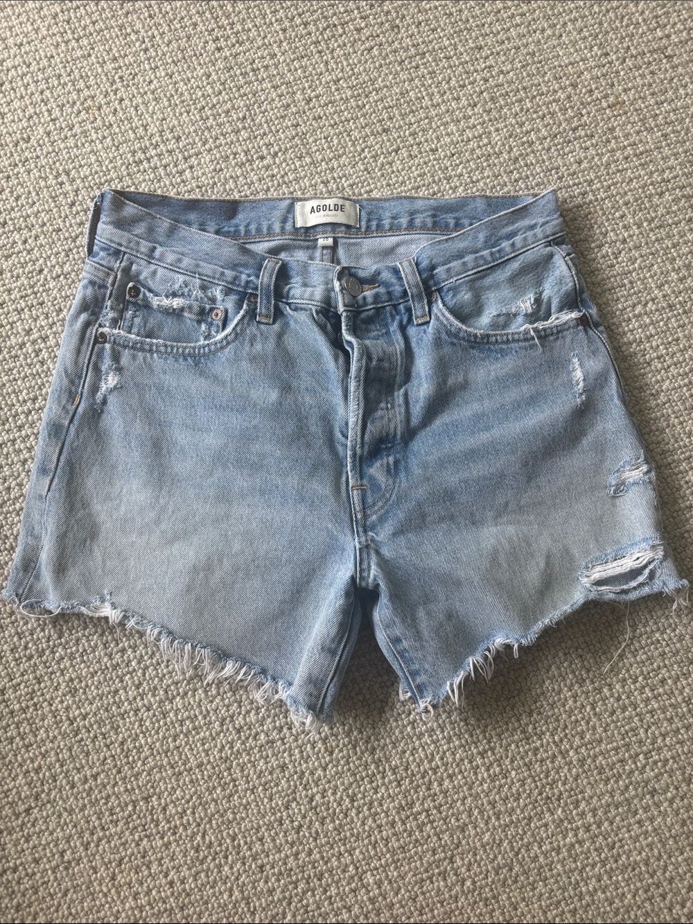 Agolde Light Blue parker Jean Shorts